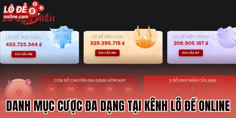 Các danh mục cược đa dạng tại kênh lô đề online
