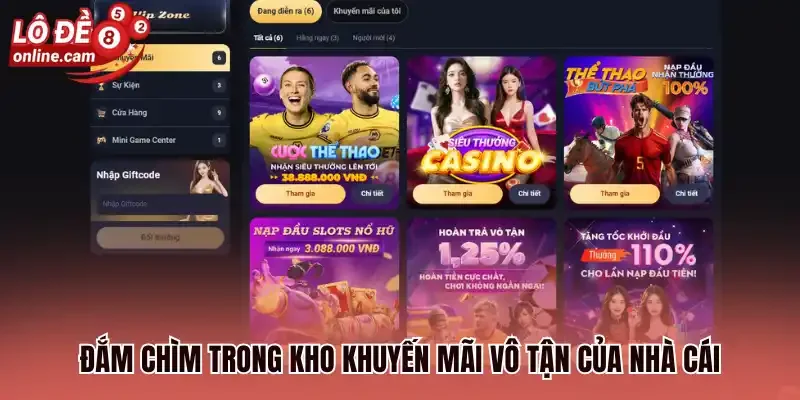 Đắm chìm trong kho khuyến mãi vô tận của nhà cái