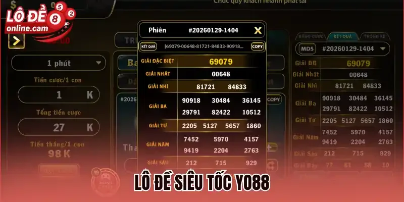 Lô đề siêu tốc Yo88